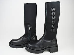 Чоботи Molly Bessa 868702 36 Чорні шкіра стрейч 37, фото 3