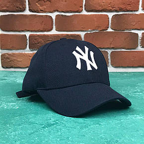 Кепка Бейсболка Чоловіча Жіноча MLB New York Yankees NY Темно-Синя з Білим лого, фото 1