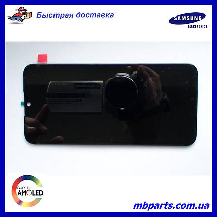 Дисплей з сенсором Samsung A015 Galaxy А01 Black, GH81-18209A, оригінал без рамки, вузький коннектор!, фото 1