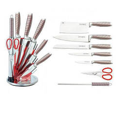Набор кухонных ножей Royalty Line RL-KSS804N 8 предметов Red