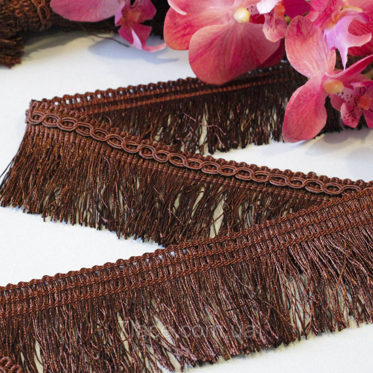 Бахрома для штор/колір коричневий/ширина 6 см/моток 15 м, фото 1