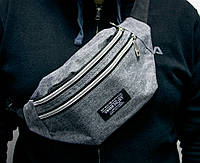 Бананка на пояс і через плече Yunhe поясна сумка Bananka чоловіча/жіноча сіра з доставкою 🎁%🚚