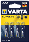 Батарейки VARTA Longlife AAA LR3 4 шт алкалінові