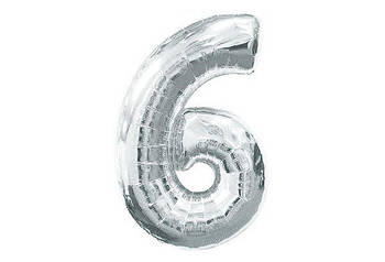 Шарик цифра 6, серебро 8535S-6 G-Rich