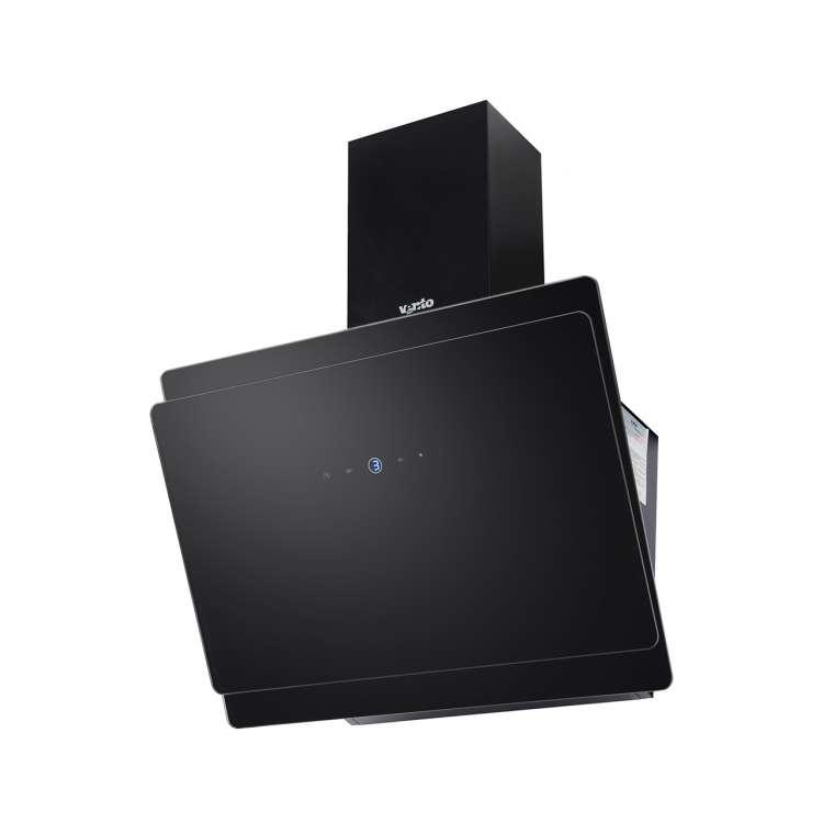 Чорна похила кухонна витяжка Ventolux TOSCANA 60 BK (1000) TRC MM, сенсорна з пультом ДК, шириною 60 см, фото 1