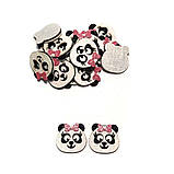 Патч декоративна серединка для бантиків і шпильок. Дрібний декор "Панда", набір 2 шт., фото 3