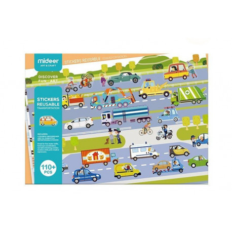 Багаторазові наклейки "Транспорт" MiDeer Toys