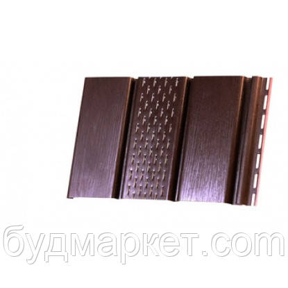 Планка "Софіт" 3,0 м*0,305 м (0,915 кв. м) частково перфоров. (коричневий) RAINWAY(упак.22шт)