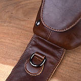 Сумка чоловіча шкіряна нагрудна. Сумка рюкзак на одне плече з натуральної шкіри Коричнева, фото 6
