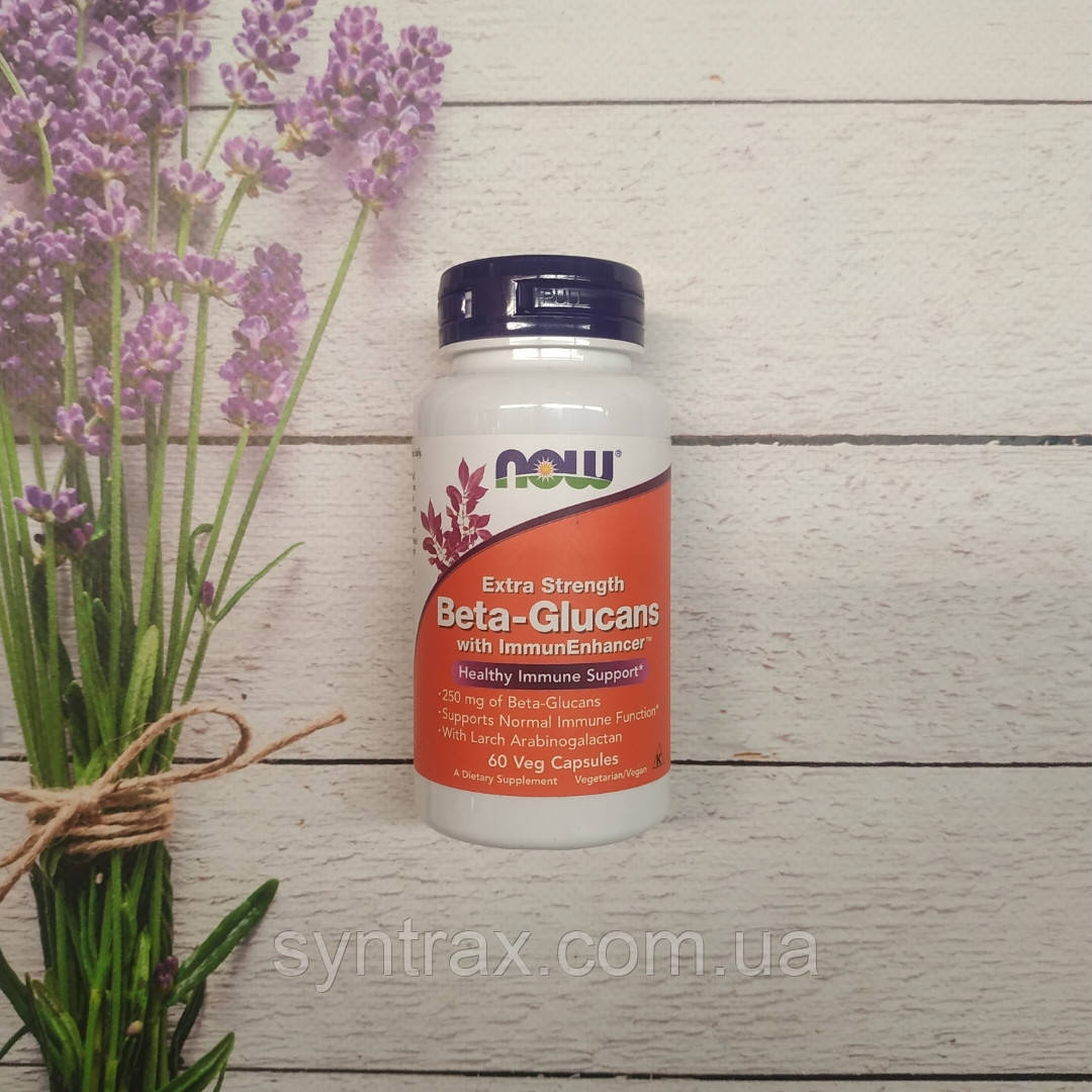 Now Foods Beta-Glucans 60 veg caps 250 mg, бета-глюкпни нау