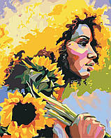 Картина за номерами ArtStory Дівчина з соняшниками 40*50см