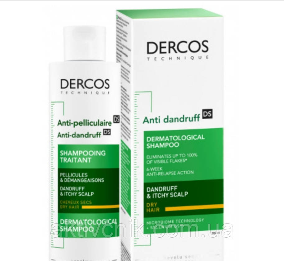 Vichy Dercos Віші Деркос Інтенсивний шампунь-догляд проти лупи для сухого волосся
