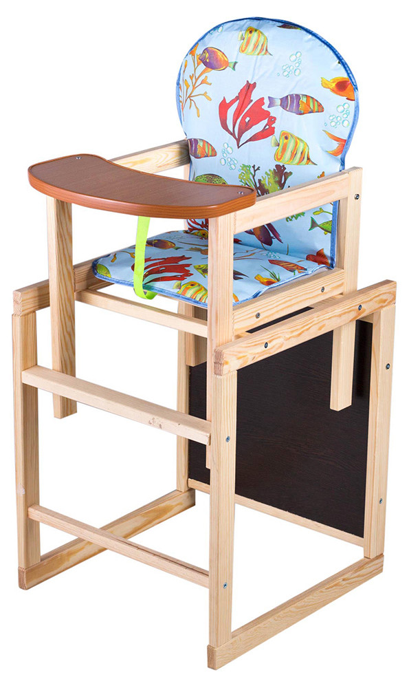 Стільчик-трансформер Наталка Зайчик-01 економ блакитний (рибки), фото 1