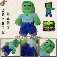 Плюшевая игрушка Ребенок Зомби из Minecraft Baby Zombie 16 см