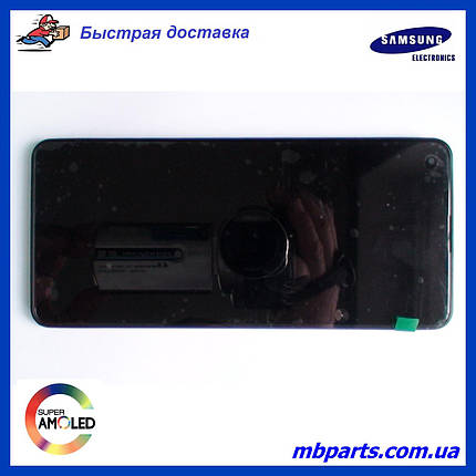 Дисплей з сенсором Samsung А215 Galaxy А21 Black, GH82-22836A, оригінал з рамкою!, фото 1
