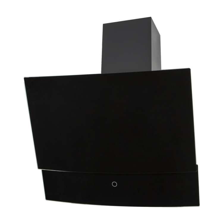 Чорна похила  кухонна витяжка Ventolux WAVE 60 BK (900) TRC, декоративна настінна, шириною 60 см, фото 1