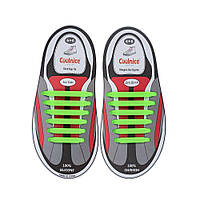 Комплект детских силиконовых шнурков Coolnice (зеленые) - 12шт. в компл.