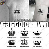 Тату-стикеры Tattoo Crown 6 шт