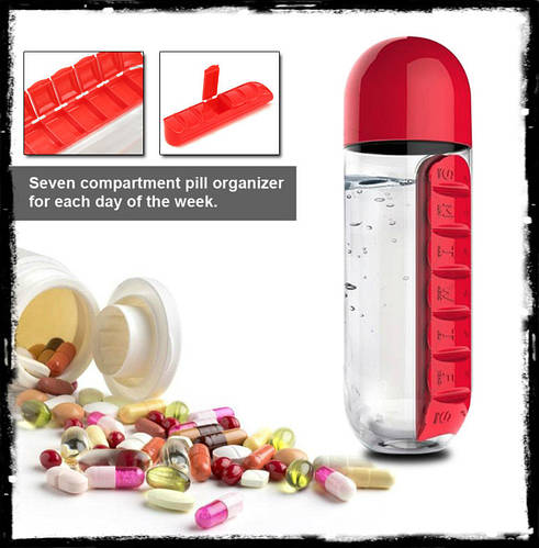 Купить Бутылка-таблетница Pill Organizer 600 мл, цена 220 ₴ — Prom.ua ...