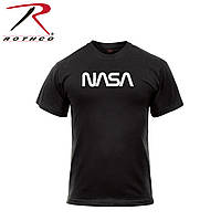 Футболка мужская с надписью логотип NASA Authentic NASA Worm Logo черная Rothco США