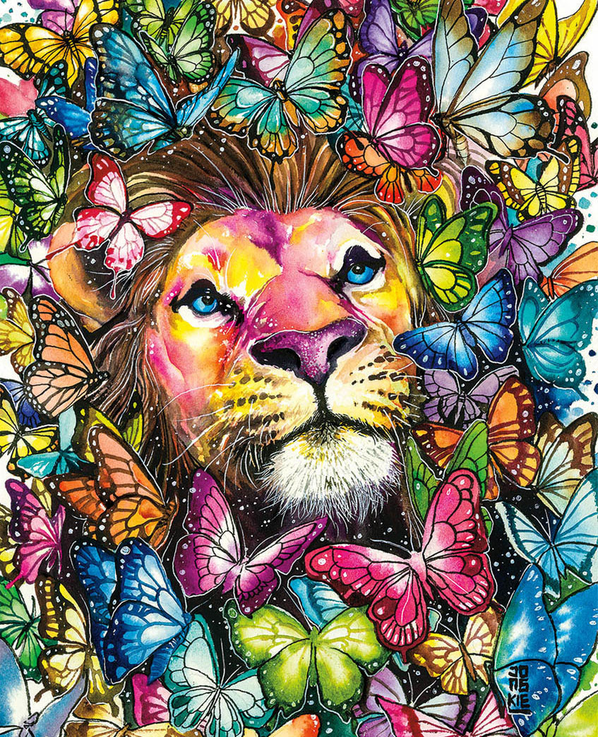 Картина по номерам 40х50 см DIY Цветной лев (FX 30345)