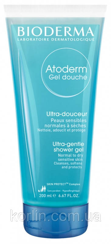 Bioderma Atoderm Gentle Cleansing Shower Gel Біодерма Атодерм Гель для душа 200 мл. ФРАНЦІЯ