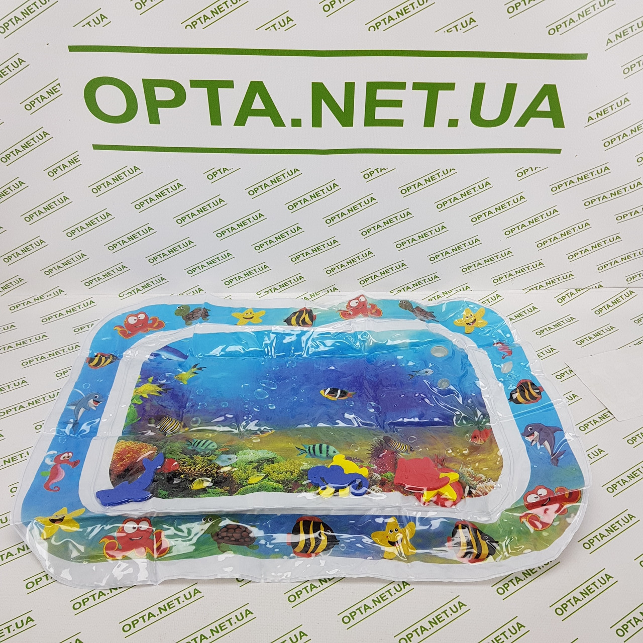 Водяний килимок із рибками 66х55 (см) синього кольору, фото 1