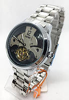 Часы мужские механические Skmei 9205 (Скмеи), цвет серебро с черным циферблатом ( код: IBW541SB )