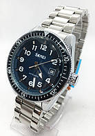Часы мужские механические Skmei 9232 (Скмеи), цвет серебро с синим циферблатом ( код: IBW542SZ )