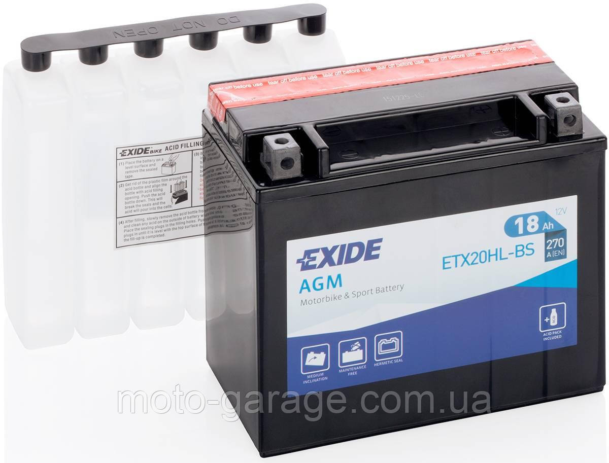Аккумулятор EXIDE  ETX20HL-BS = YTX20HL-BS
