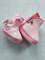 Пинетки-ботиночки велюровые розовые, Baby, Siriya, 11 см
