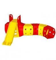 Гірка з тунелем для дітей Doloni 01470/3, червоно-зелена DOLONI-TOYS Гірка з Тунелем, фото 3
