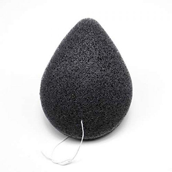 Спонж конняку с древесным углем PURITO Bamboo Charcoal Konjac Sponge