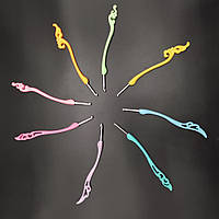 Гачки для в'язання з ергономічними ручками набір 8 шт кольорові В'язальні крючки В'язальний гачок