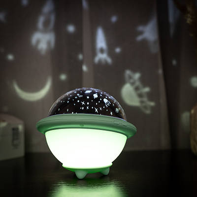 Проектор зоряного неба Losso - дитячий нічник НЛО зоряний проектор зеленого кольору