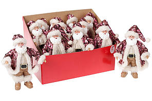 Фігурка-підвіска пластик-тканина "Санта" 17,5 см,рожевий №NY14-438//Bonadi/(1)(12)(48)