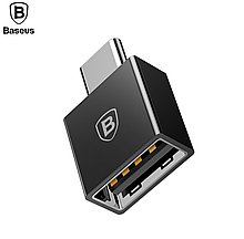 Перехідник Baseus Exquisite Type-C Male to USB Female Adapter Converter чорний (CATJQ-B01)