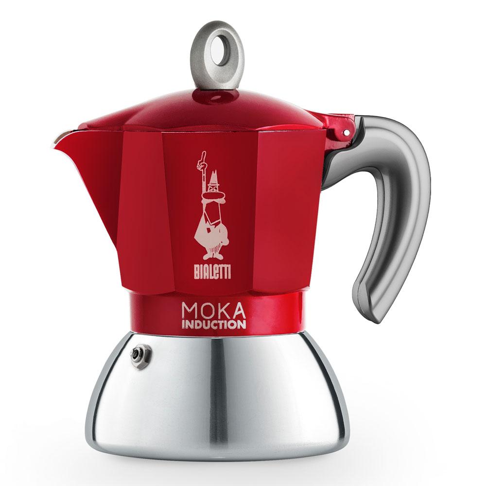Гейзерна кавоварка Bialetti New Moka Induction Red на 6 чашок, 280 мл для індукційної плити, червона