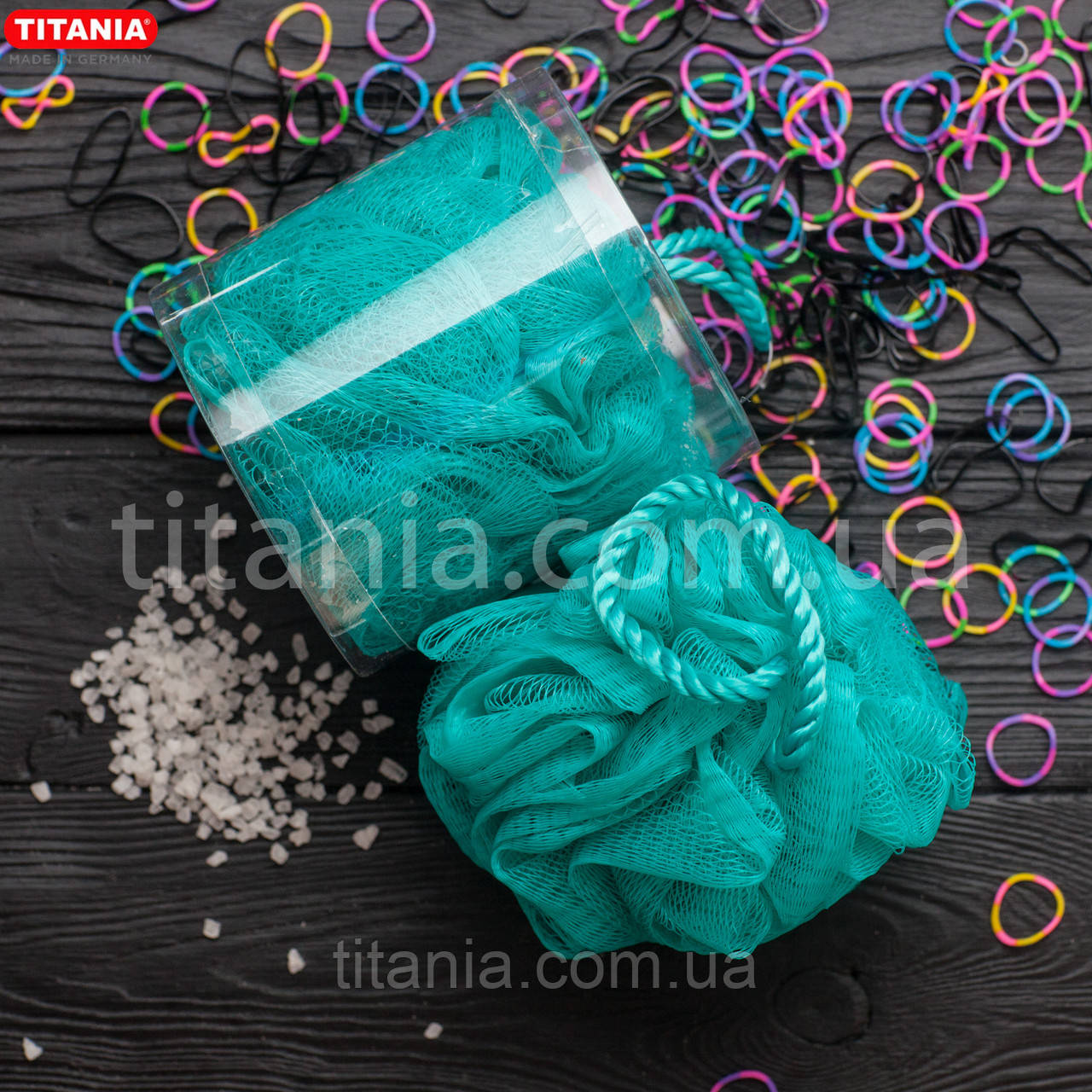 Мочалка банна бантик із синтетичних матеріалів у коробці TITANIA art.9107 BOX - фото 8 - id-p565238201