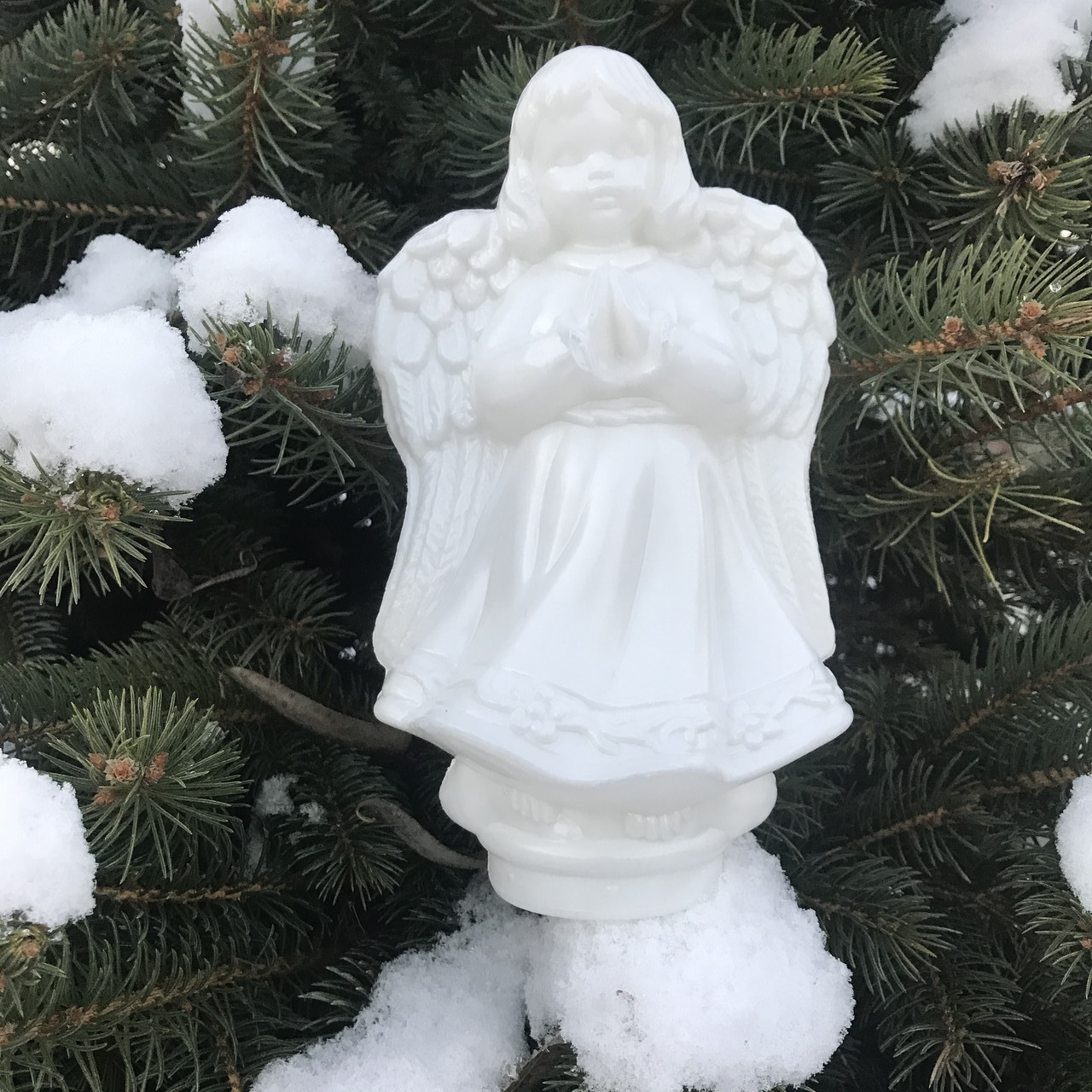 Пластикова заготовка для декупажу та рукоділля новорічна іграшка на ялинку верхівка «Ангел» h20см.