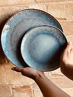 Керамическая тарелка синяя 27,5х3 "Вселенная", синие