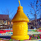Воскова свічка "Солом'яна хатка" з натурального бджолиного воску, фото 2