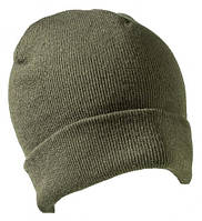 Тёплая шапка рулонной вязки. Rollmütze (Feinstrick) Acryl oliv.