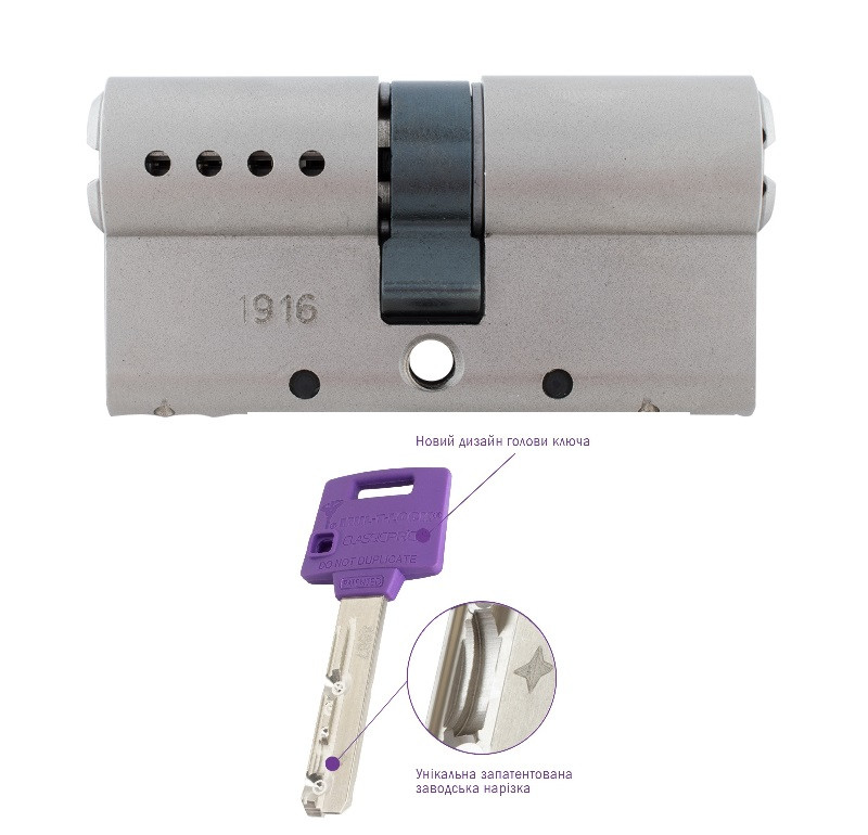 MUL-T-LOCK Циліндр Classic PRO 105 (60x45)NI Кл-кл Нік, фото 1