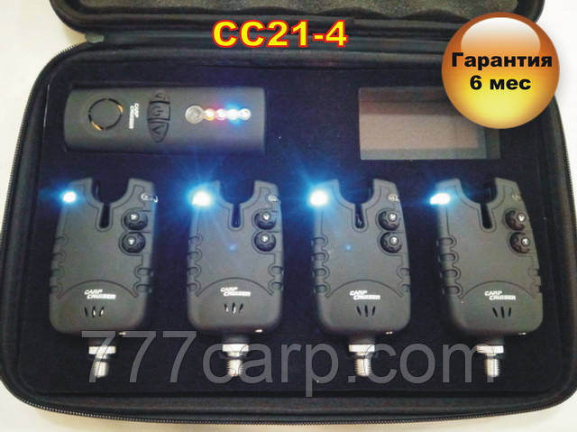 CarpCruiser СС21-4 набір електроннихсигналізаторів клювання (4+1) з бездротовим пейджером