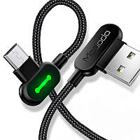 Кабель USB Micro USB Mcdodo с двусторонним USB разъемом LED индикацией для зарядки и передачи данных (Черный,