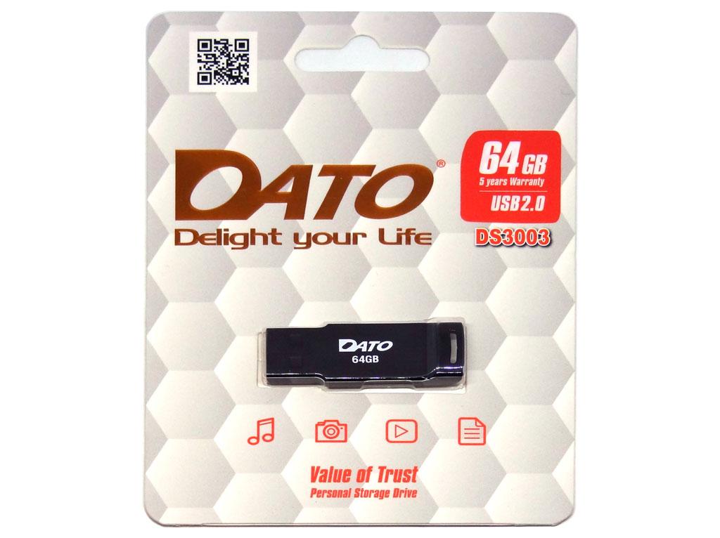 USB флешнакопичувач Dato 64GB DS3003 black USB 2.0 (DS3003B-64G)