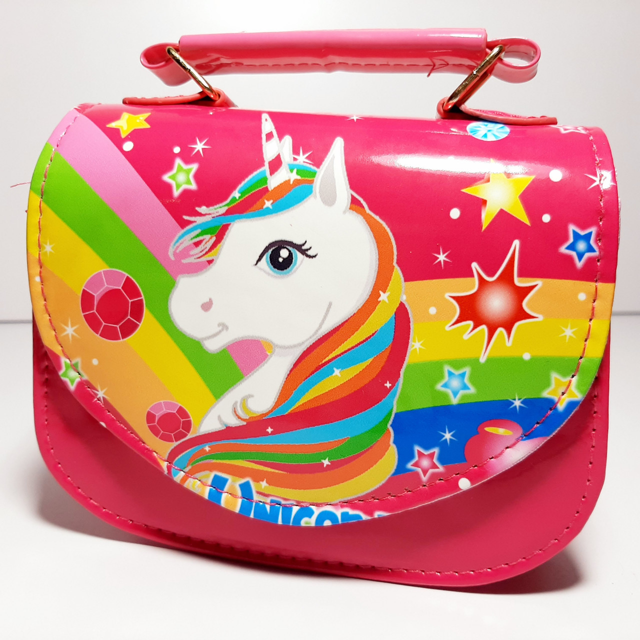 Сумка дитяча лакова Unicorn довга регульована ручка