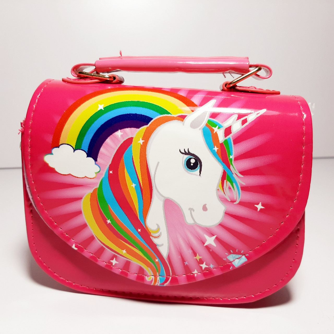Сумка дитяча лакова Unicorn довга регульована ручка