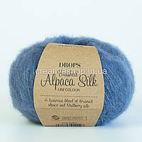 Пряжа Drops Brushed Alpaca Silk (колір 13 denim blue)